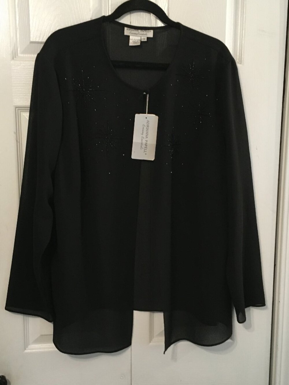 Adrianna Papell Black Sheer Evening Cardigan/Jacket